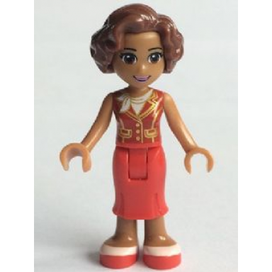 friends susan - red long skirt dark red vest