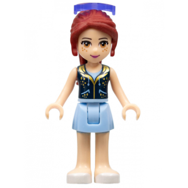 friends mia - bright light blue skirt dark blue vest top sunglasses