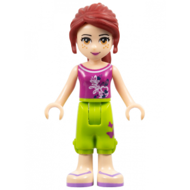 friends mia - lime cropped trousers magenta top