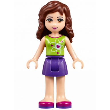 friends olivia light nougat - dark purple skirt lime top with heart electron orbitals