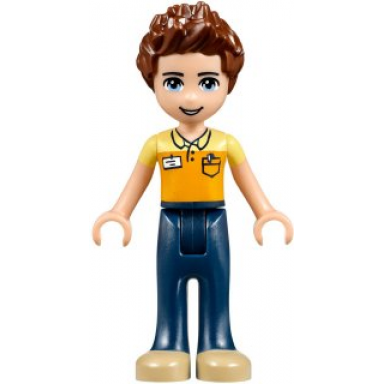 friends daniel - dark blue trousers orange and bright light yellow polo shirt