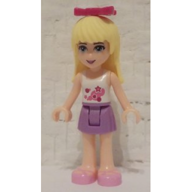 friends stephanie - medium lavender skirt white top with stars magenta bow