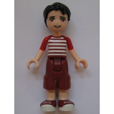 friends nate - dark red cropped trousers large pockets red and white striped shirt
