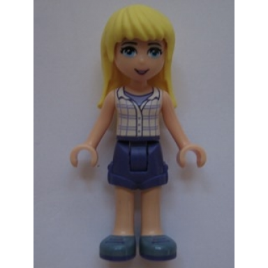 friends stephanie - dark purple shorts white plaid button shirt
