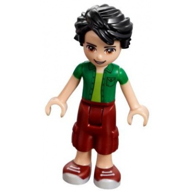friends oliver - dark red cropped trousers large pockets green shirt