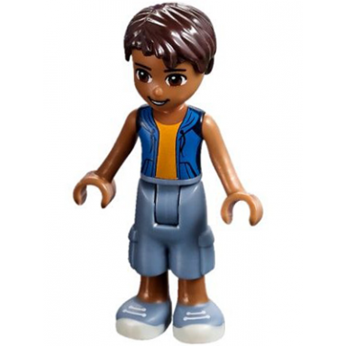 friends robert - sand blue long shorts blue sleeveless hoodie