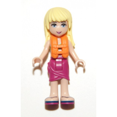 friends stephanie - magenta wrap skirt lime bikini top life jacket
