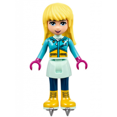 friends stephanie - light aqua skirt dark azure top ice skates