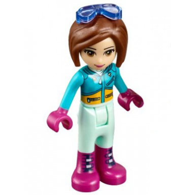 friends amy - light aqua trousers dark azure top glasses