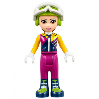friends olivia light nougat - magenta trousers ski jacket helmet goggles