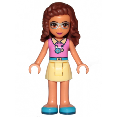 friends olivia nougat - bright light yellow skirt dark pink top