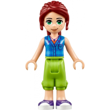 friends mia - lime cropped trousers blue top