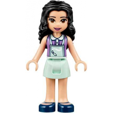 friends emma - light aqua skirt medium lavender top with light aqua apron