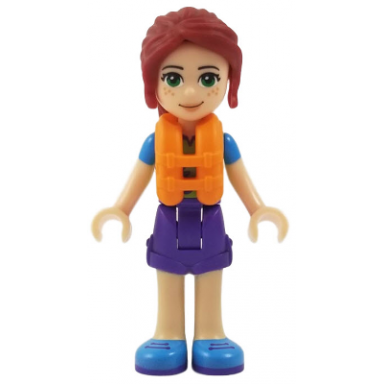 friends mia - dark purple shorts lime top life jacket