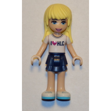 friends stephanie - dark blue layered skirt white t-shirt with i heart hlc pattern