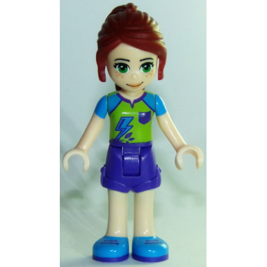 friends mia - dark purple shorts lime top