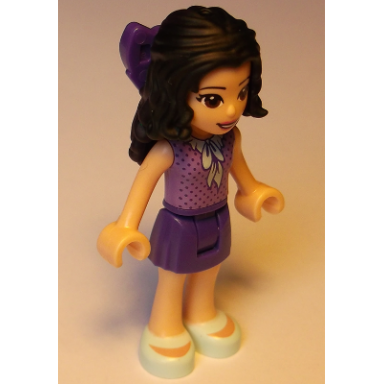 friends emma - dark purple skirt medium lavender top light aqua shoes dark purple bow