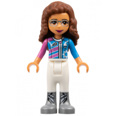 friends olivia nougat - white trousers dark pink and dark azure racing jacket