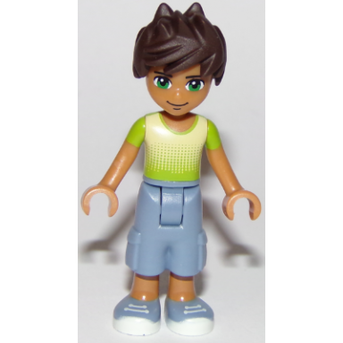 friends liam - sand blue long shorts lime and yellow t-shirt