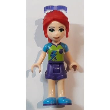 friends mia - dark purple shorts lime top red hair sunglasses