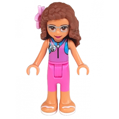 friends olivia nougat - dark pink wetsuit flower