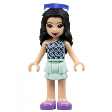 friends emma - light aqua layered skirt light aqua and bright pink scallop top sunglasses