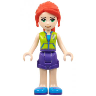 friends mia - dark purple shorts lime jacket top red hair