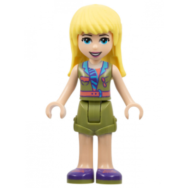 friends stephanie - olive green shorts and top dark purple shoes