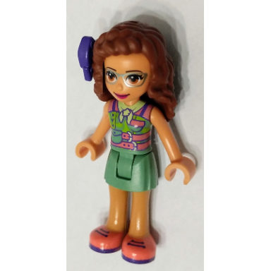 friends olivia nougat - sand green skirt sand green top coral shoes bow