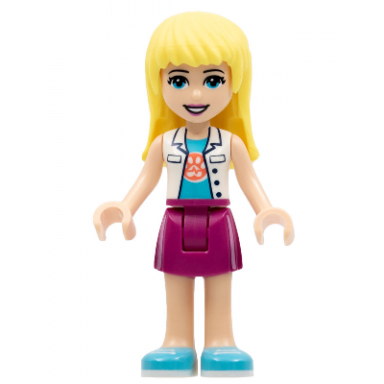 friends stephanie - magenta skirt white top with paw print undershirt