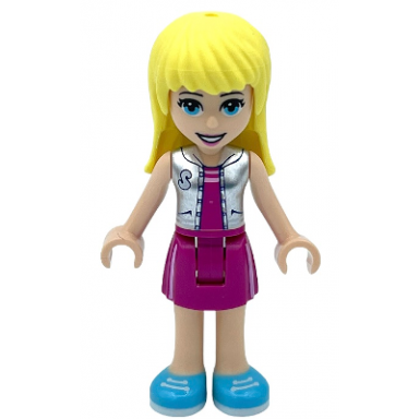 friends stephanie - magenta skirt and top with silver vest