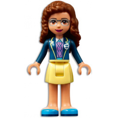 friends olivia nougat - bright light yellow skirt dark blue jacket dark azure shoes