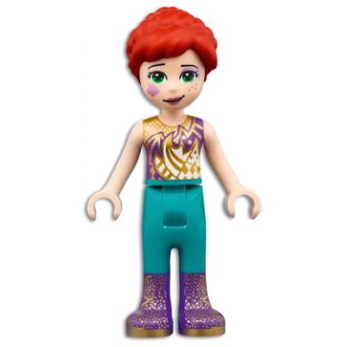 friends mia - dark purple and gold top dark turquoise pants dark purple boots with gold pattern