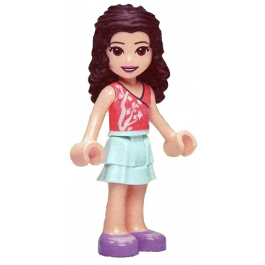 friends emma - light aqua skirt coral top medium lavender shoes