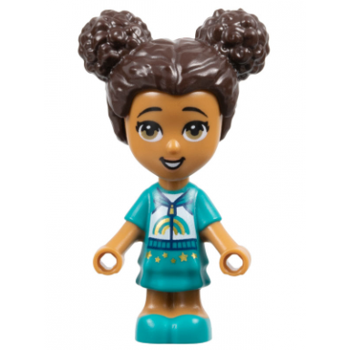 friends liz - micro doll dark turquoise dress and rainbow hoodie