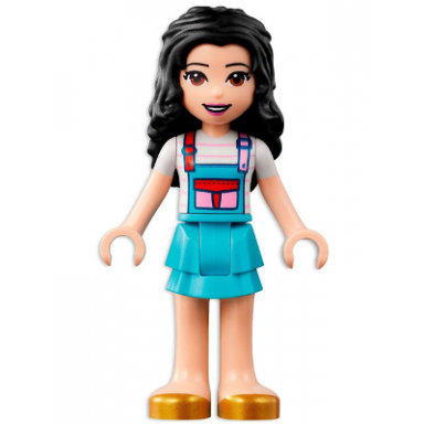 friends emma - white shirt with apron medium azure skirt with gold shoes