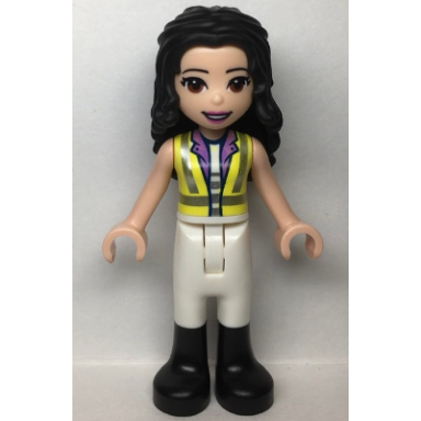 friends emma - neon yellow safety vest white trousers with black boots