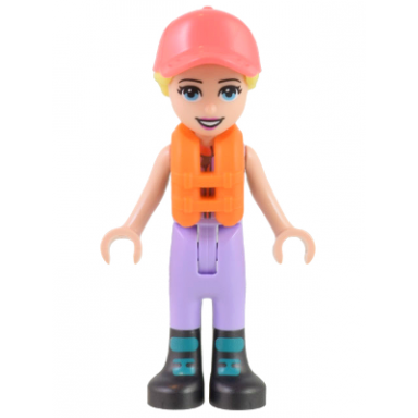 friends stephanie - lavender sailing outfit coral cap orange life jacket
