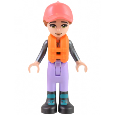 friends capt maxine - lavender sailing outfit coral cap orange life jacket