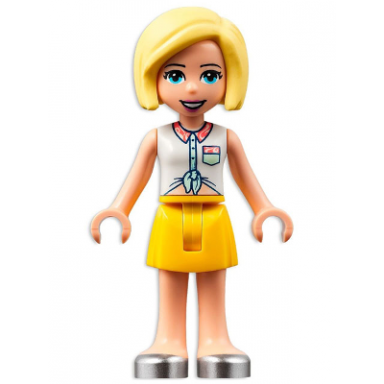 friends roxy - white collared shirt yellow skirt silver shoes