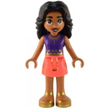 friends adi - dark purple top coral skirt