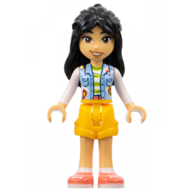 friends liann - bright light blue vest with pockets bright light orange shorts coral shoes
