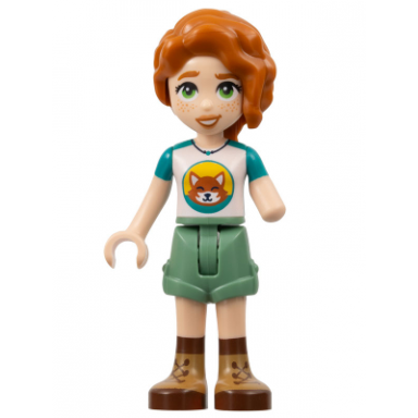 friends autumn - dark turquoise and white top with fox sand green shorts nougat and reddish brown boots