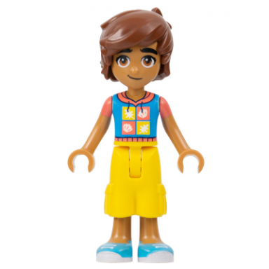 friends leo - dark azure and coral hoodie yellow cropped trousers medium azure shoes