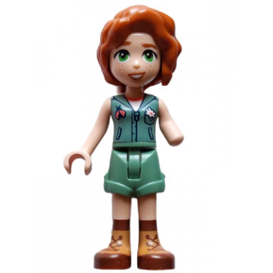 friends autumn - sand green vest over white shirt sand green shorts nougat and reddish brown boots