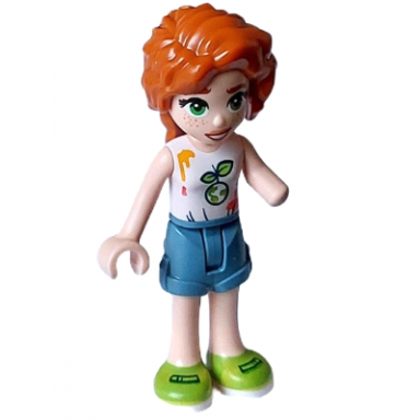 friends autumn - white sleeveless top sand blue shorts lime shoes