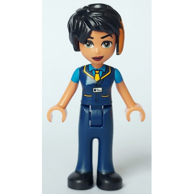 friends zoe - dark blue vest with bright light orange tie dark blue trousers black shoes