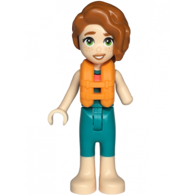 friends autumn - dark turquoise wetsuit orange life jacket light nougat legs and feet