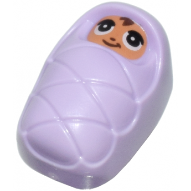 baby infant - with stud holder on back with smiling face large eyes and hair pattern baby jayson eman