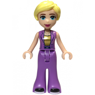 friends stephanie adult - medium lavender suit with gold shirt black shoes with white soles